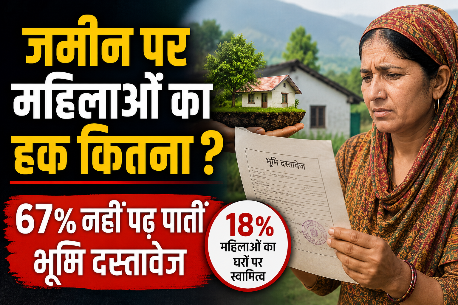 कांगड़ा में महिलाओं के भूमि अधिकारों की हकीकत: सिर्फ 18% घर महिल...