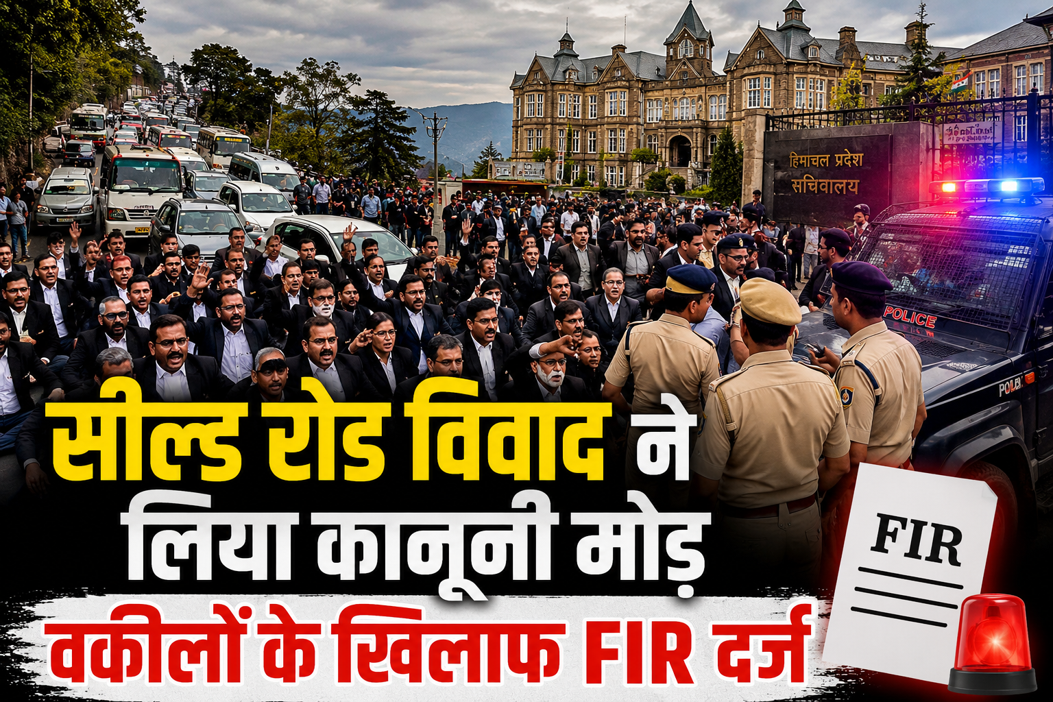 सचिवालय के बाहर चक्का जाम वकीलों को पड़ा भारी, पुलिस ने दर्ज किय...