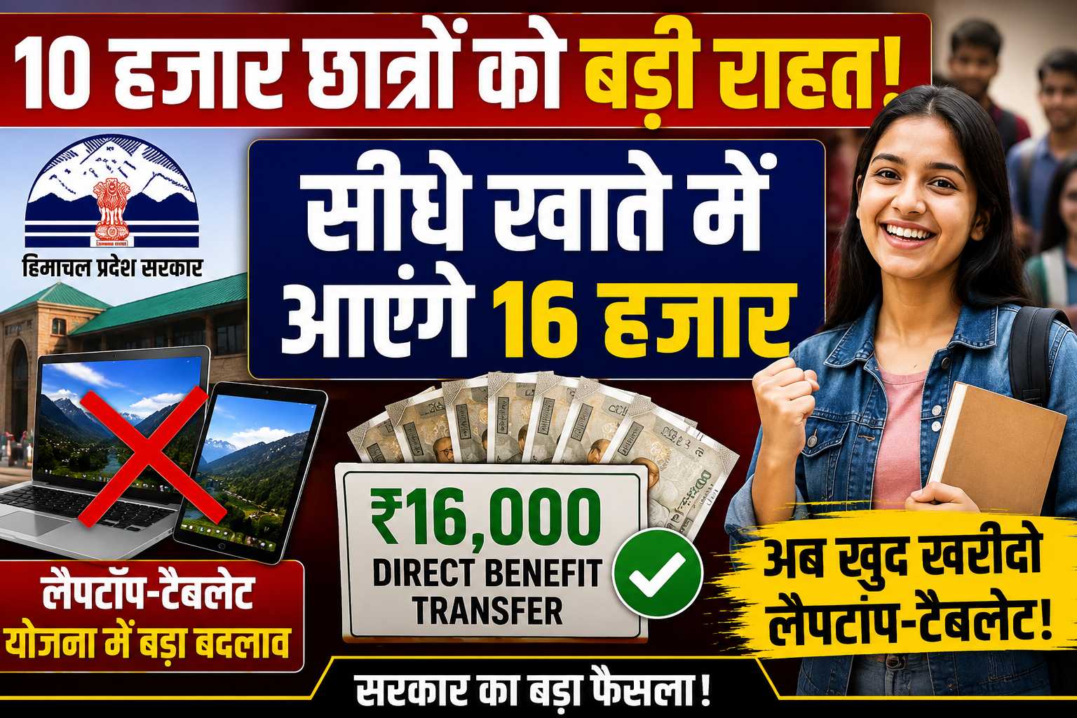 लैपटॉप योजना में बड़ा बदलाव, हिमाचल सरकार अब मेधावी छात्रों के ख...
