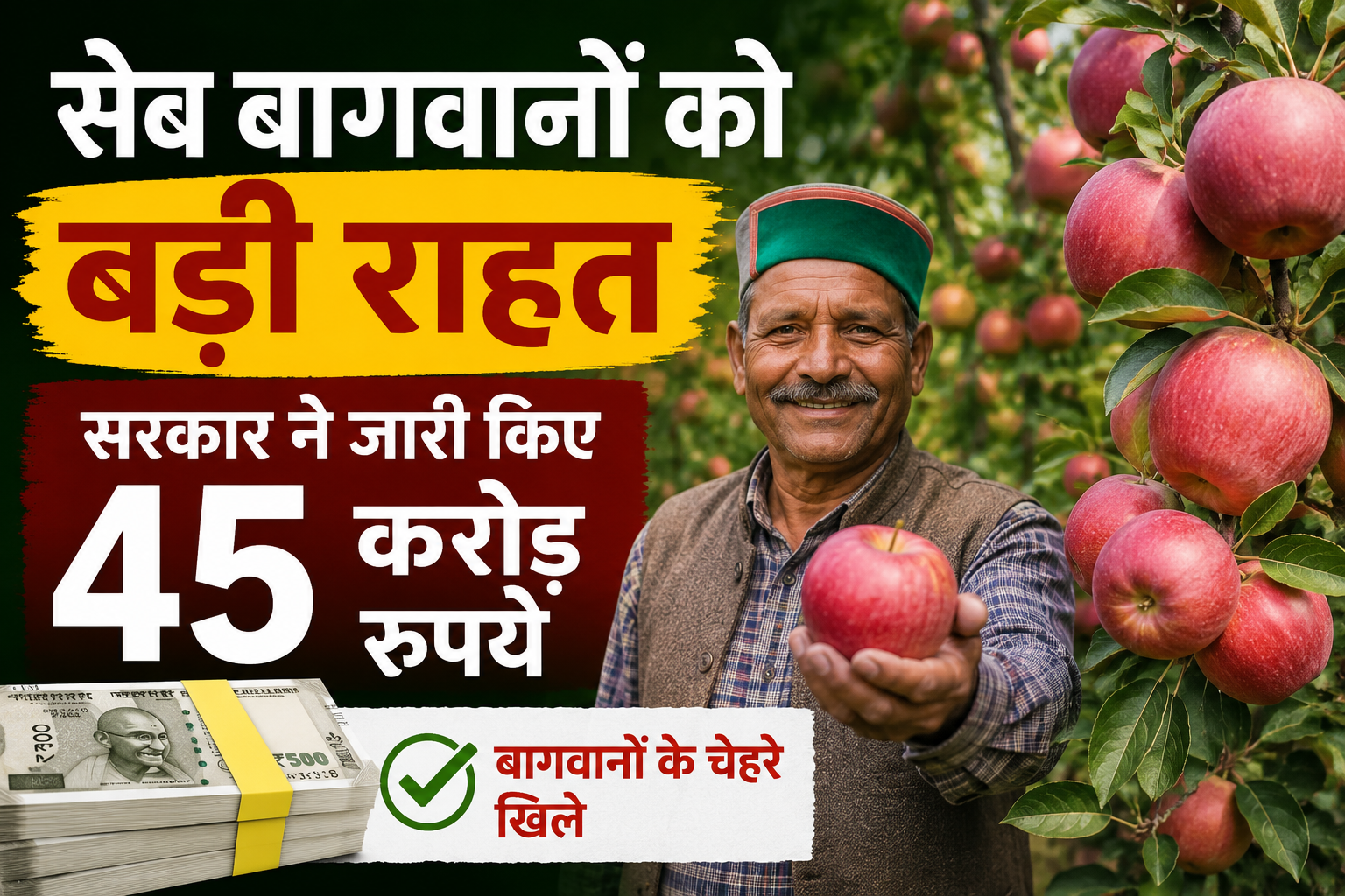 सेब उत्पादकों के लिए खुशखबरी! 45 करोड़ का बकाया जारी, MIS खरीद हुई डिजिटल