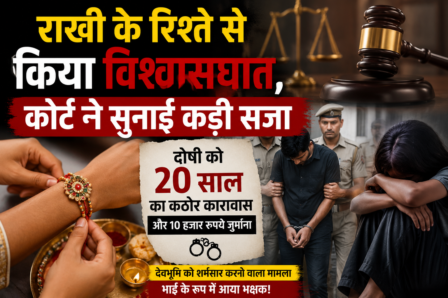 जिस भाई को राखी बांधती थी नाबालिग, उसी ने लूटी उसकी आबरू; कोर्ट ने दोषी को सुनाई 20 साल की सजा