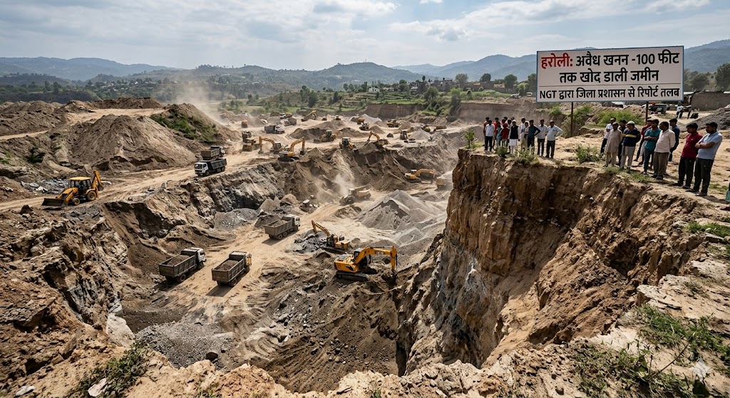 हरोली में अवैध खनन: 100 फीट तक खोद डाली जमीन, NGT ने जिला प्रशासन से तलब की रिपोर्ट