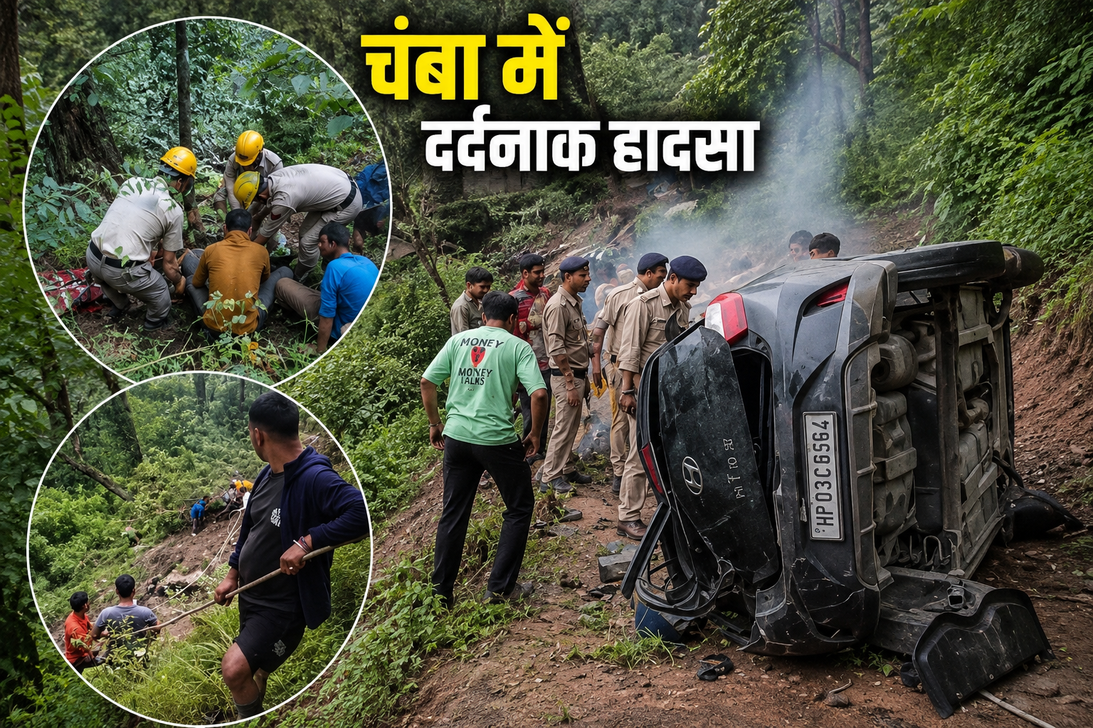 चंबा में दर्दनाक हादसा: 250 मीटर गहरी खाई में गिरी कार, दो युवको...