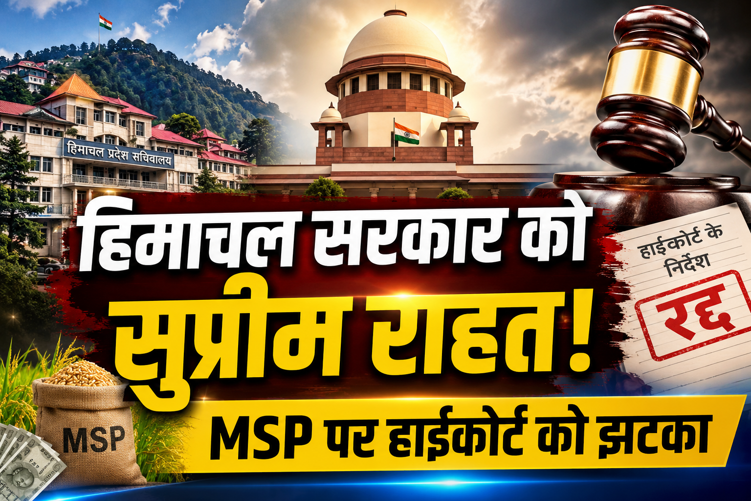 सुप्रीम कोर्ट ने हिमाचल सरकार को दी राहत, MSP और ऋण माफी पर हाईकोर्ट के निर्देश खारिज