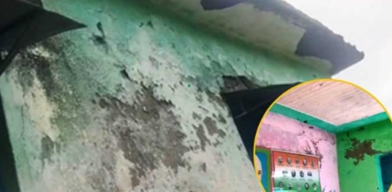 शिलाई के लोजा स्कूल में बरसात के बीच छत टपकने से शिक्षा बाधित