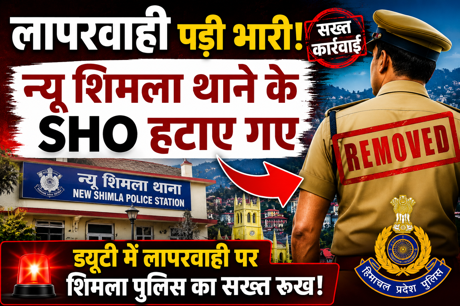 ड्यूटी में कोताही पर SSP शिमला का बड़ा एक्शन, न्यू शिमला थाना के...
