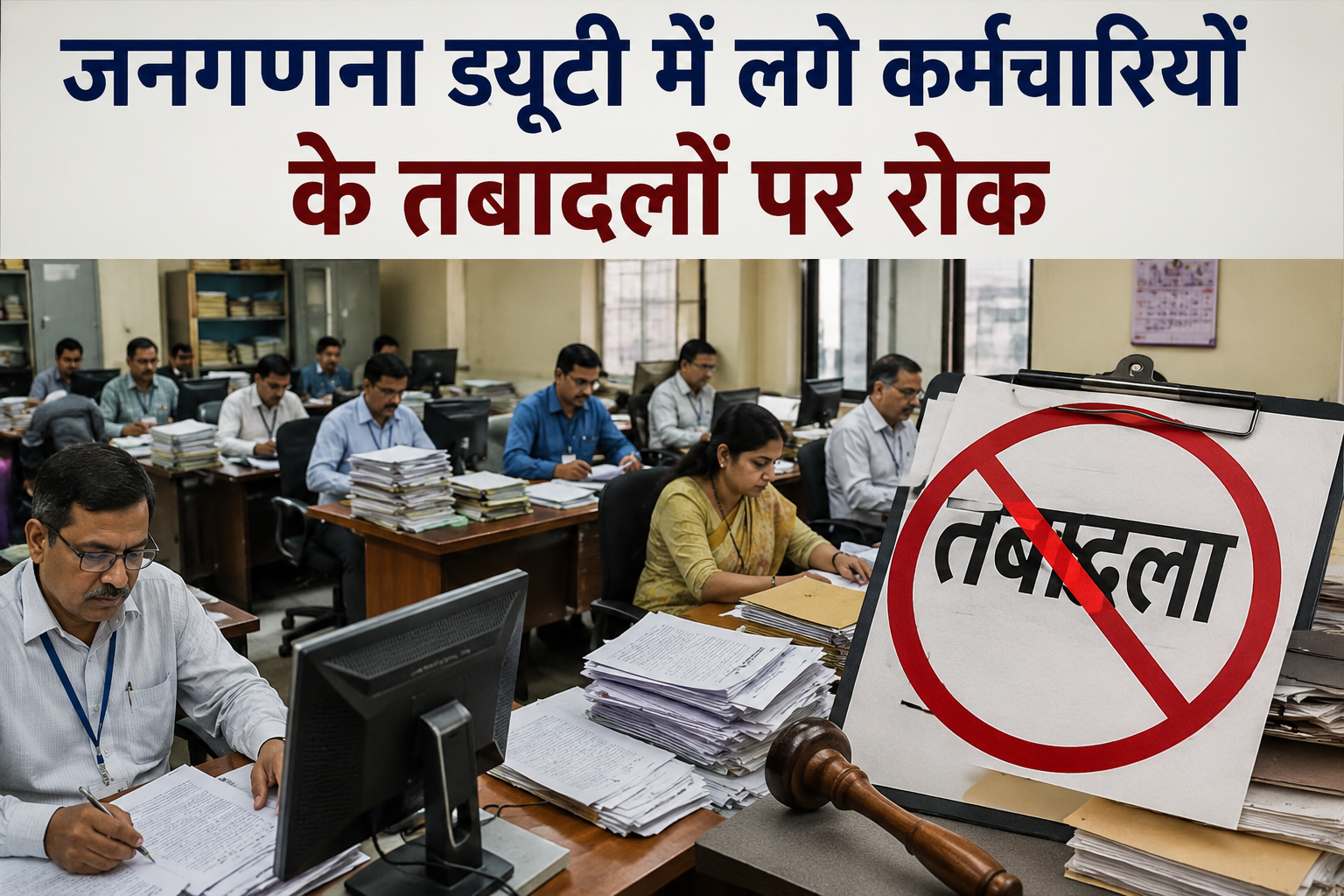 जनगणना ड्यूटी में लगे कर्मचारियों के तबादलों पर रोक, 31 मार्च 20...