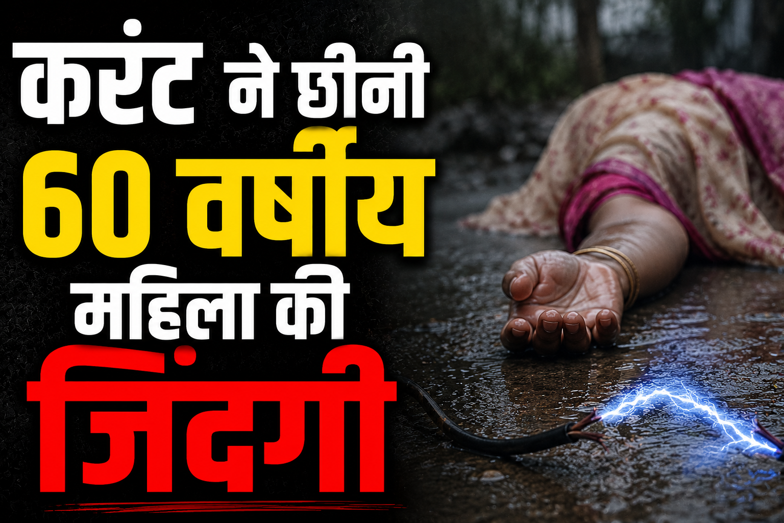 रामपुर के निरसू में करंट से महिला की मौ.त, बारिश के बीच बिजली तार बनी जा.नलेवा