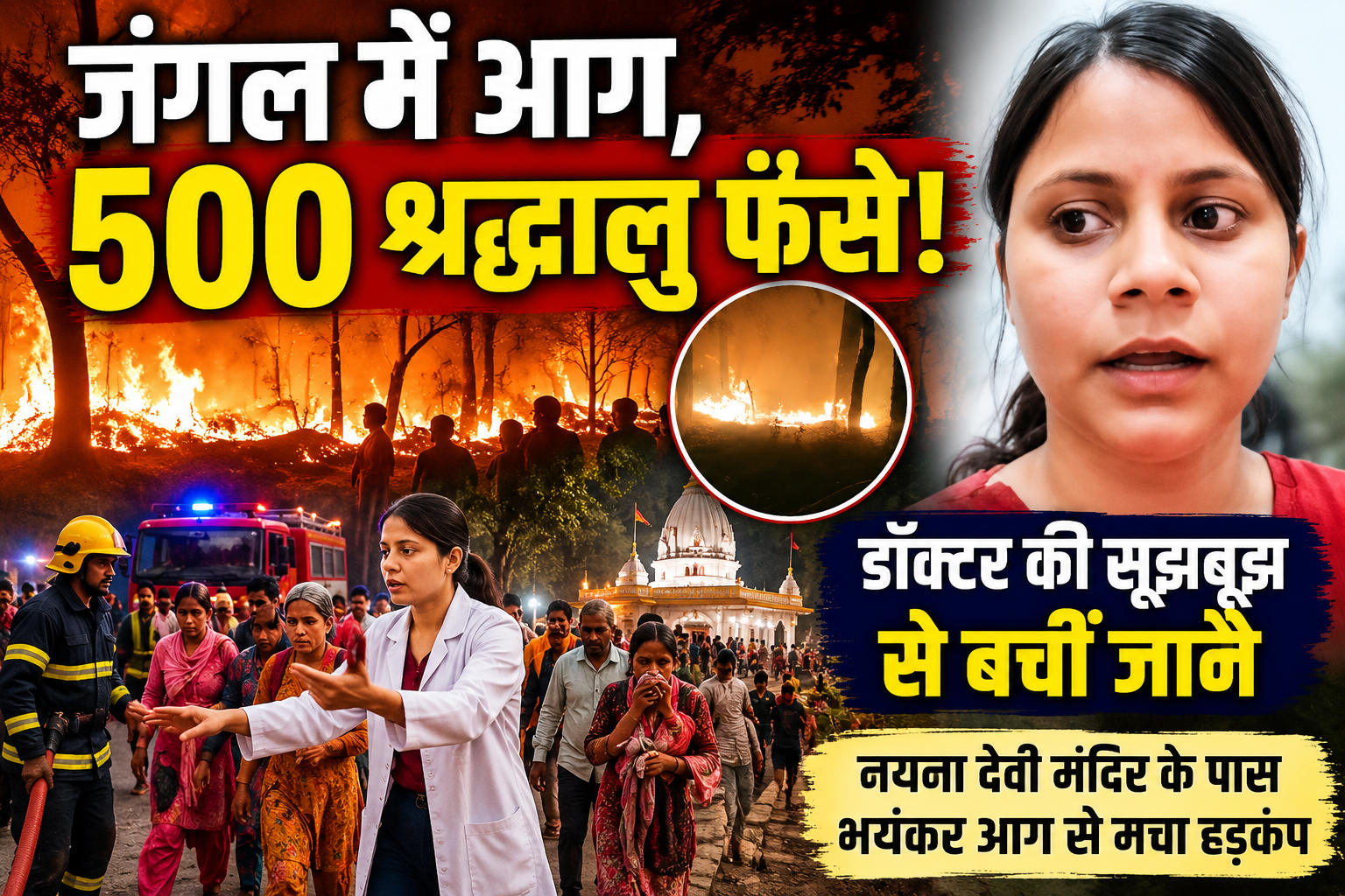 नगरोटा बगवां: नयना देवी मंदिर के पास जंगल में भीषण आग, 500 श्रद्धालु फंसे; डॉक्टर वैशाली की सूझबूझ से टला बड़ा हादसा