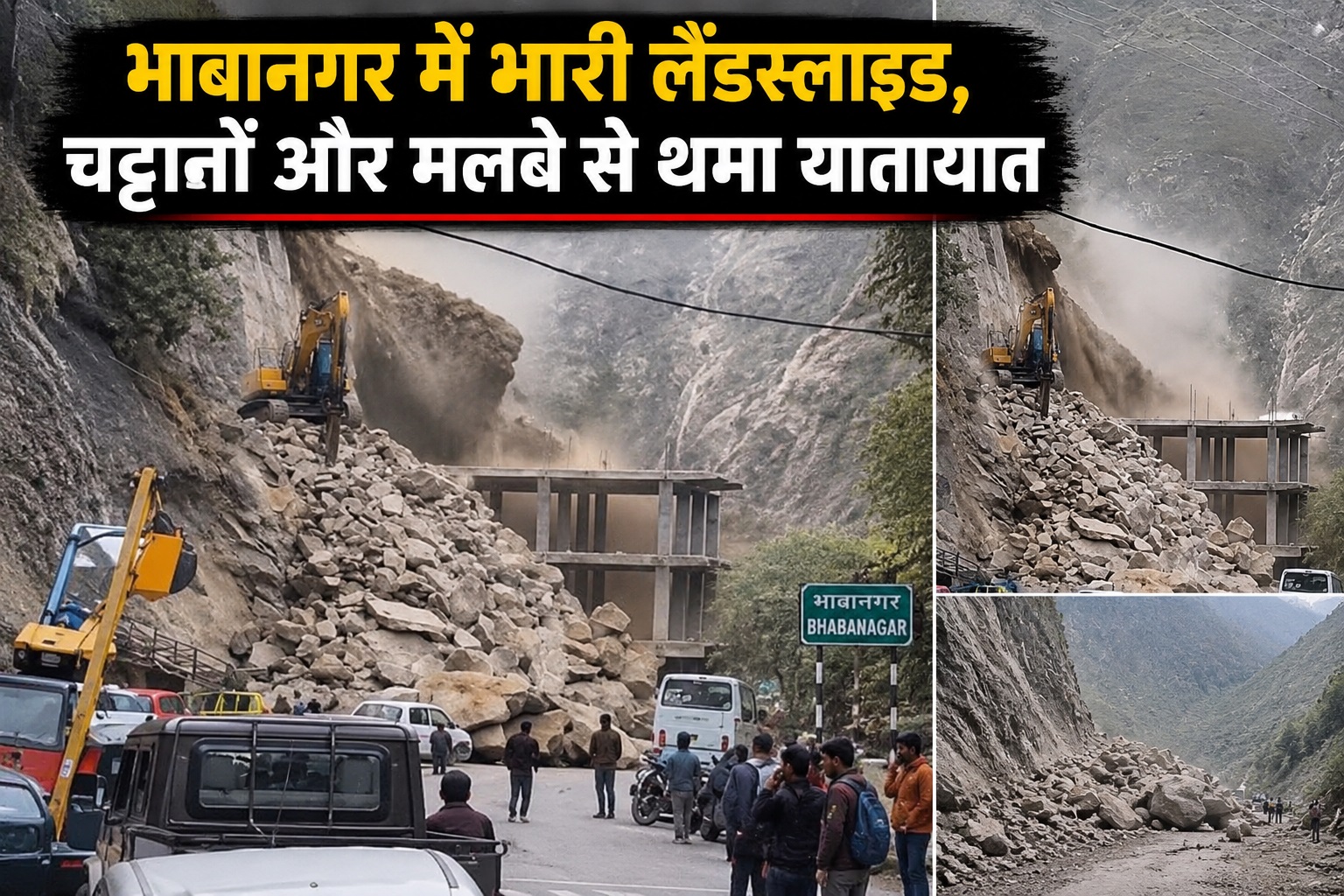 किन्नौर में लैंडस्लाइड से हड़कंप, भाबानगर में सड़क पर गिरा भारी...