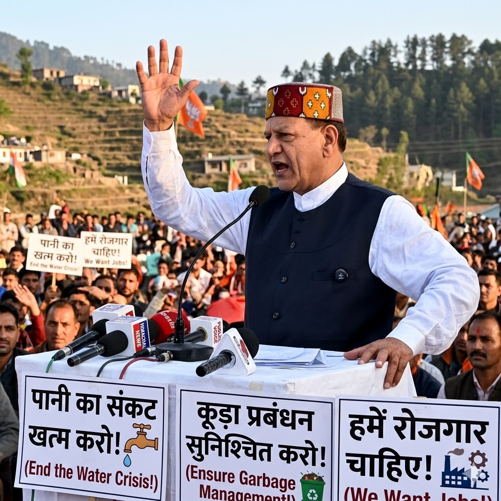 सोलन में पानी-कूड़े और रोजगार के मुद्दों पर गरजे बिंदल, कांग्रेस...