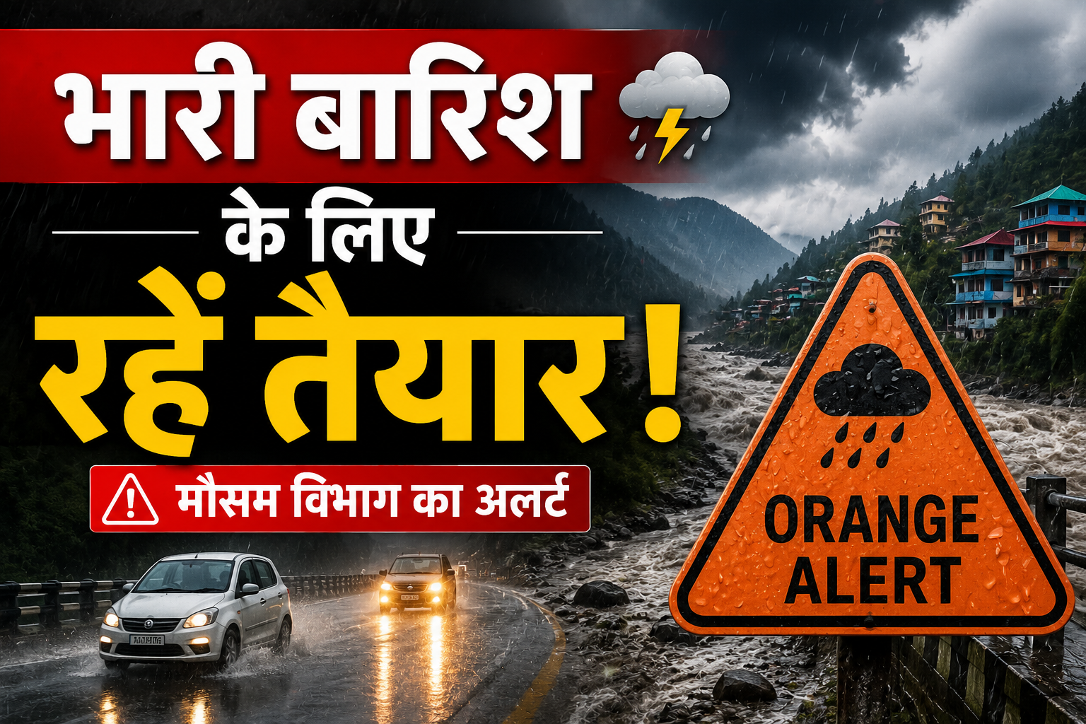 हिमाचल में बारिश का रेड अलर्ट जैसा खतरा! 3 दिन भारी से बहुत भारी बारिश की चेतावनी