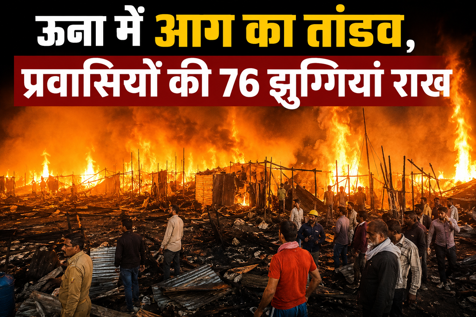 ऊना में आग का तांडव, प्रवासियों की 76 झुग्गियां राख