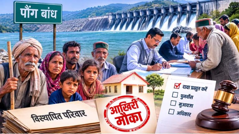 पोंग बांध विस्थापितों के लिए आखिरी मौका, 830 लंबित मुरब्बा मामलो...