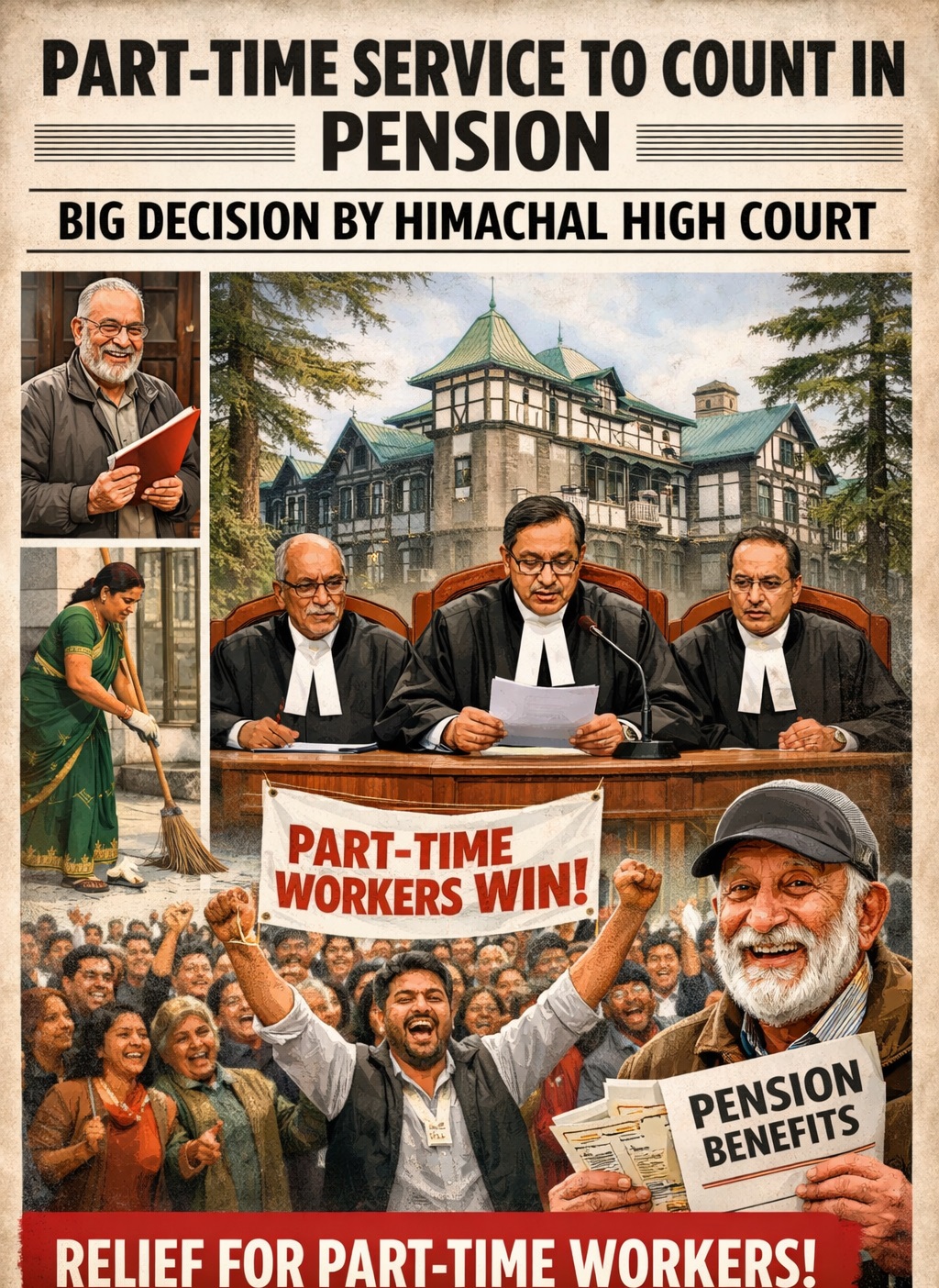 हिमाचल हाईकोर्ट का बड़ा फैसला: 'पार्ट-टाइम सेवा भी में गिनी जाएग...