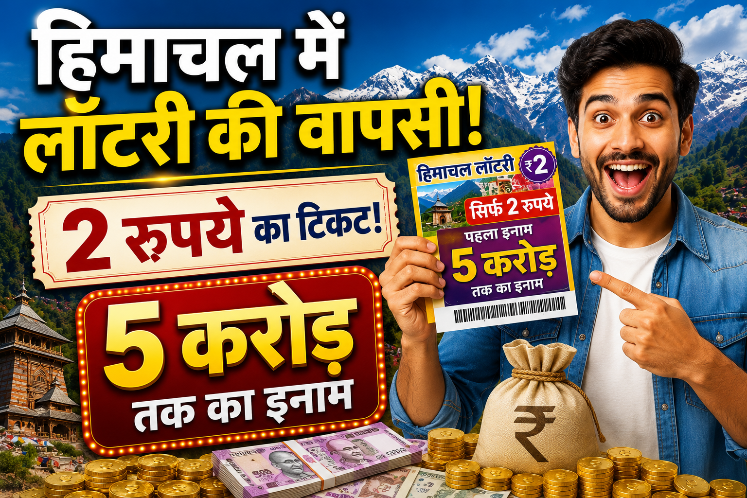 2 रुपये का टिकट... 5 करोड़ तक का इनाम और 27 साल बाद हिमाचल में लॉटरी की वापसी!