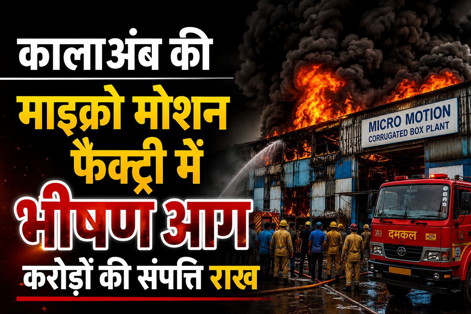 कालाअंब की माइक्रो मोशन फैक्ट्री में भीषण आग, करोड़ों की संपत्ति राख; धमाकों से दहल उठा इलाका