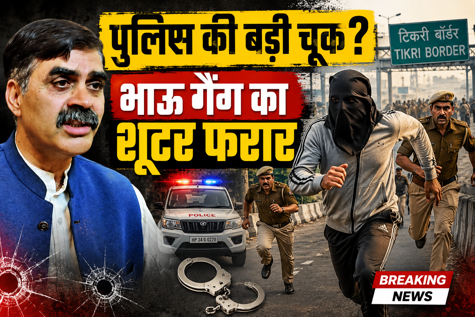 बंबर ठाकुर पर गोली चलाने वाला मुख्य शूटर पुलिस हिरासत से फरार, 2 कांस्टेबल सस्पेंड
