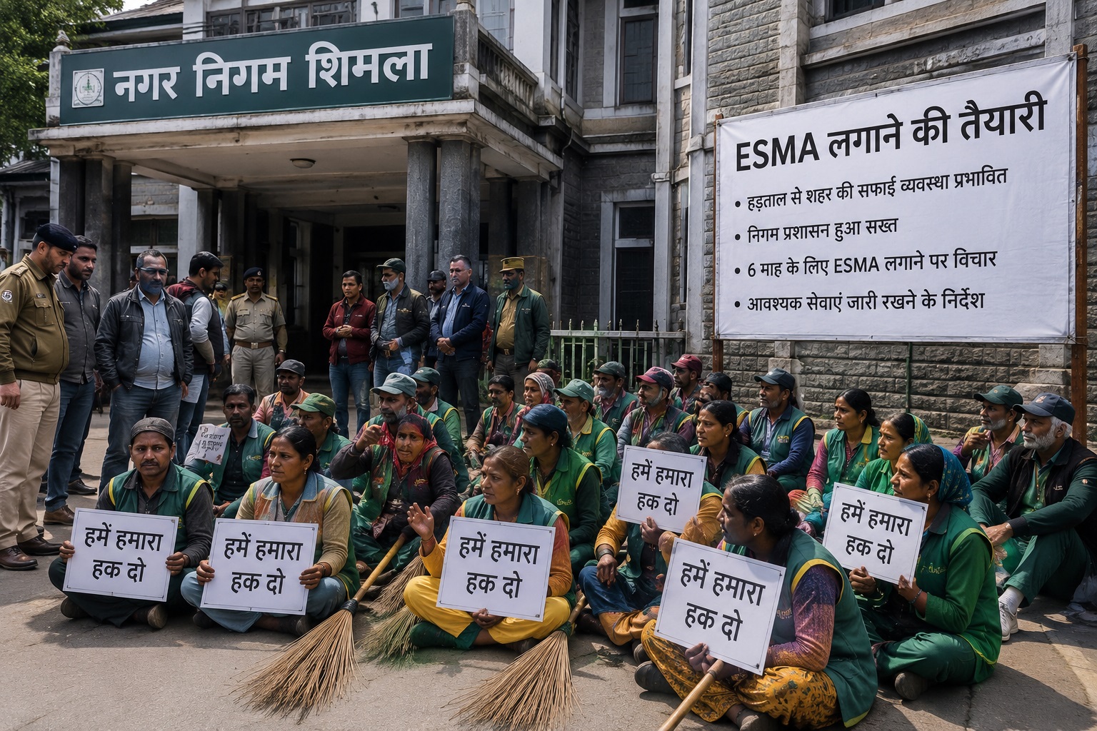 शिमला में सफाई कर्मचारियों की हड़ताल पर सख्त हुआ निगम प्रशासन, 6 महीने के लिए ESMA लगाने की तैयारी