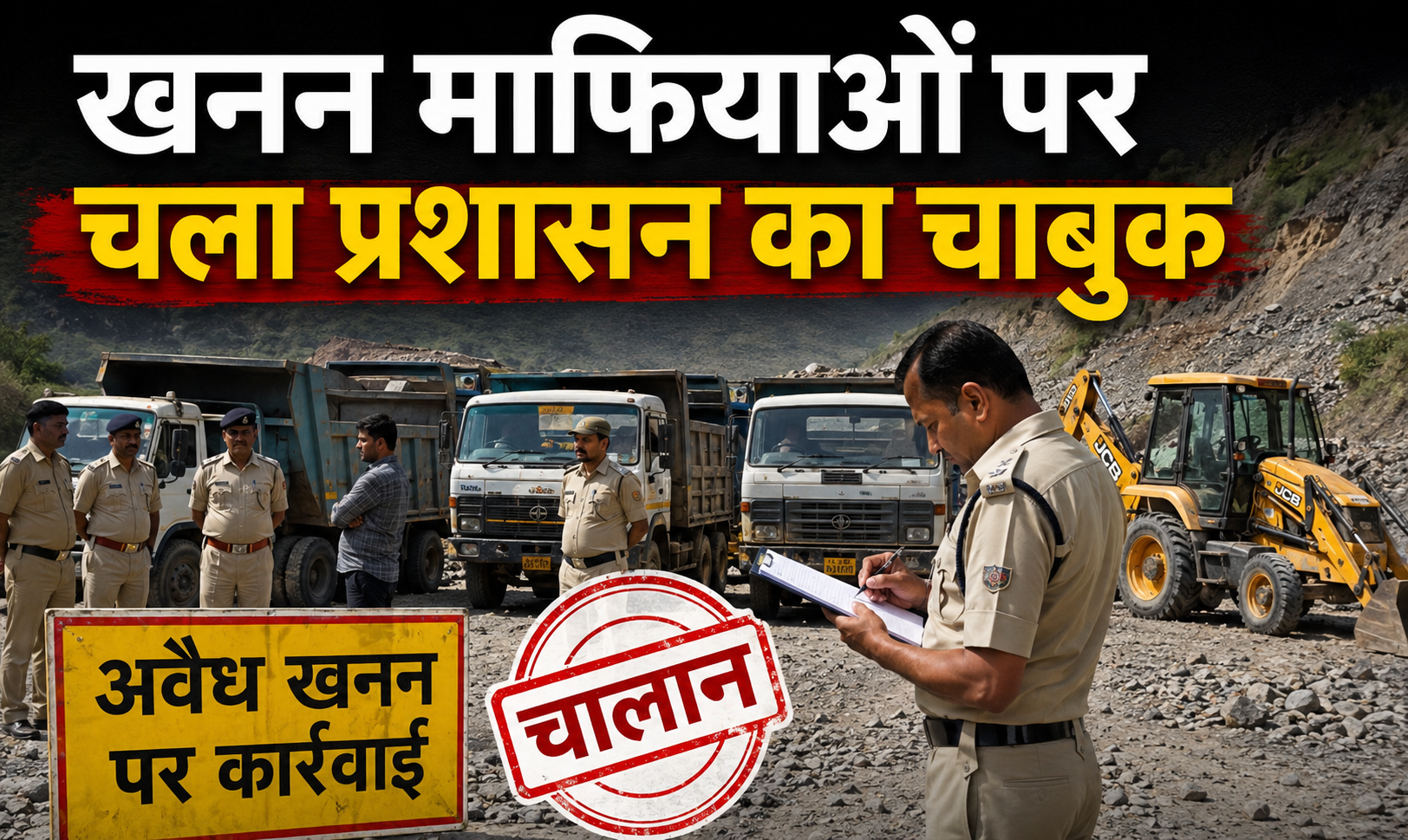  नूरपुर में खनन माफिया पर चला प्रशासन का चाबुक, 10 वाहनों के चालान कर वसूला जुर्माना