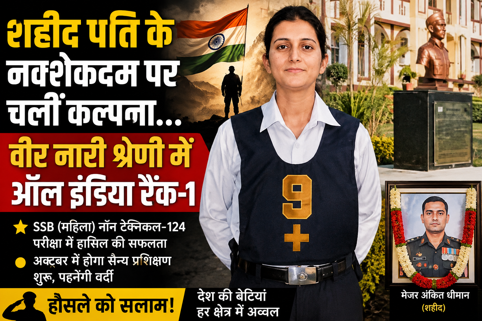 पति की शहादत के बाद नहीं टूटा हौसला, कांगड़ा की कल्पना धीमान ने रचा इतिहास
