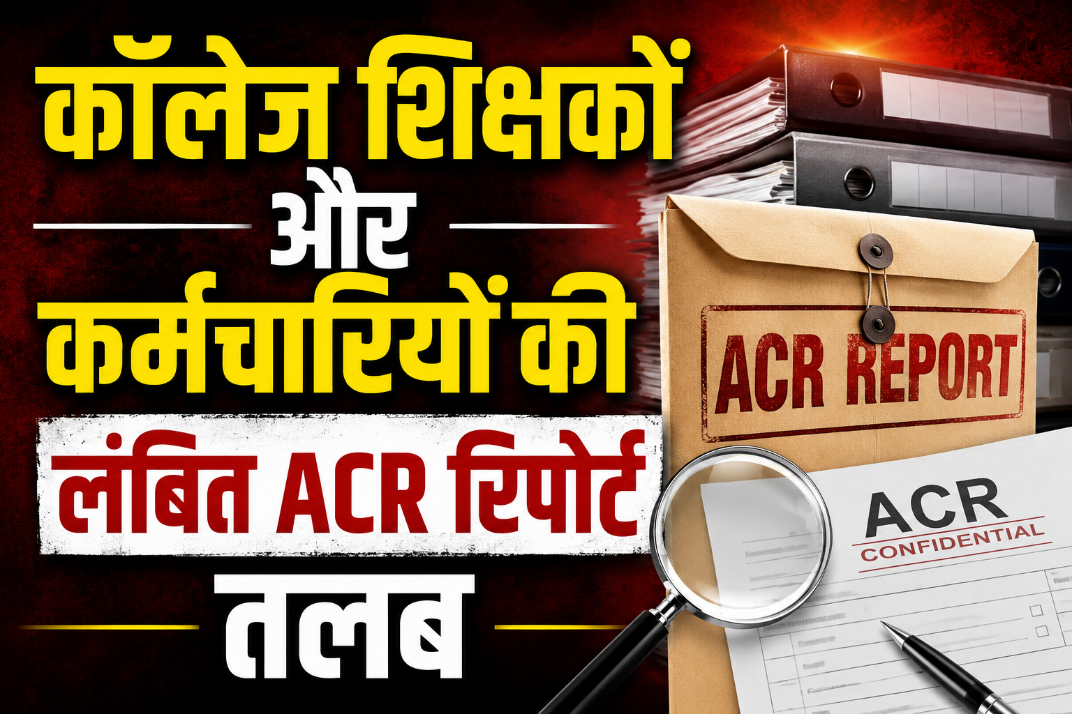 कॉलेज शिक्षकों और कर्मचारियों की लंबित ACR रिपोर्ट तलब, प्राचार्यों को निगरानी के निर्देश