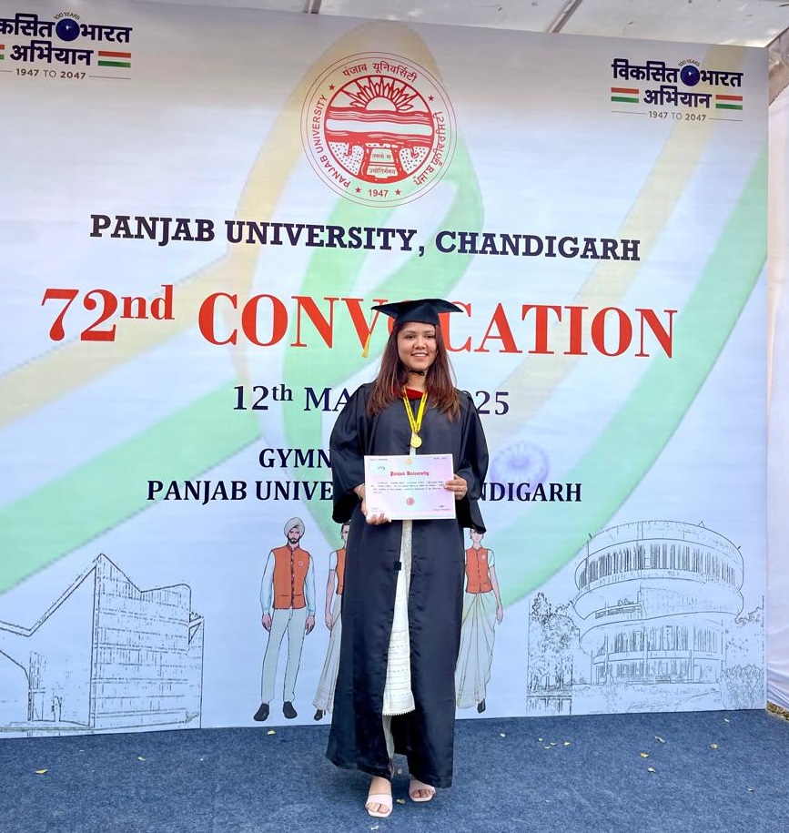 मंडी की अनामिका को राष्ट्रपति ने गोल्ड मेडल से किया सम्मानित, पंजाब यूनिवर्सिटी के 72वें दीक्षांत समारोह में मिली प्रतिष्ठित उपलब्धि