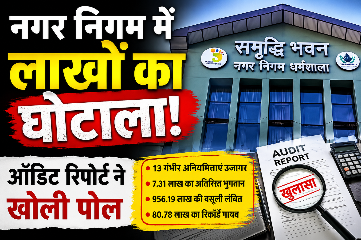 धर्मशाला नगर निगम की ऑडिट रिपोर्ट में वित्तीय गड़बड़ियों का खुला...
