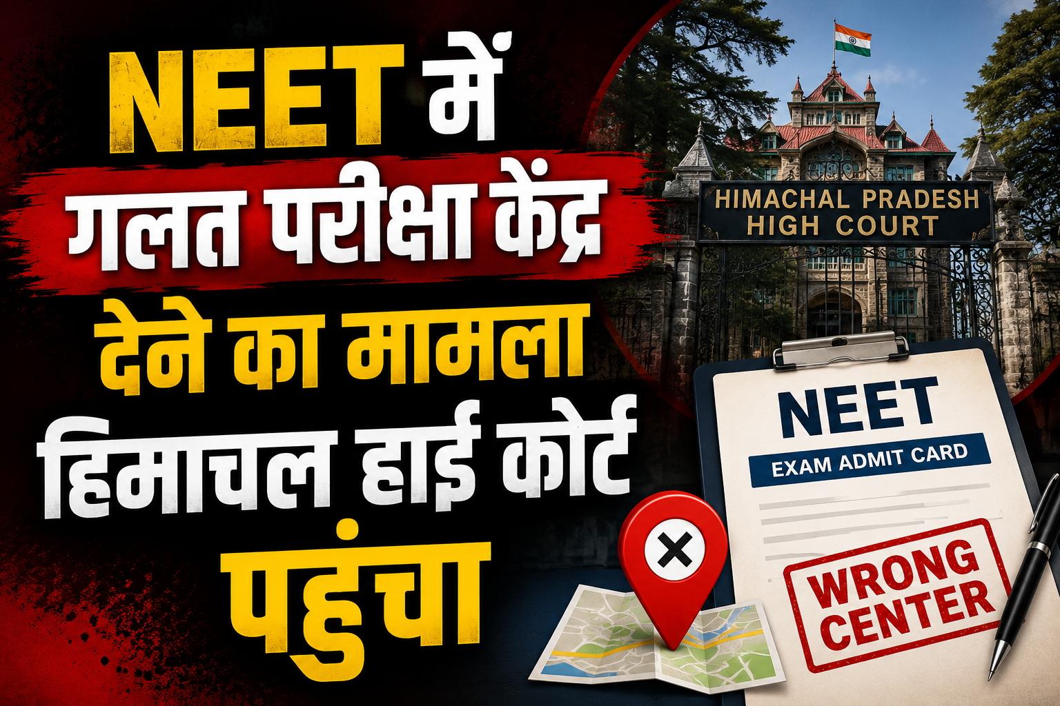 NEET में गलत परीक्षा केंद्र देने का मामला हिमाचल हाई कोर्ट पहुंचा, केंद्र सरकार और NTA को नोटिस