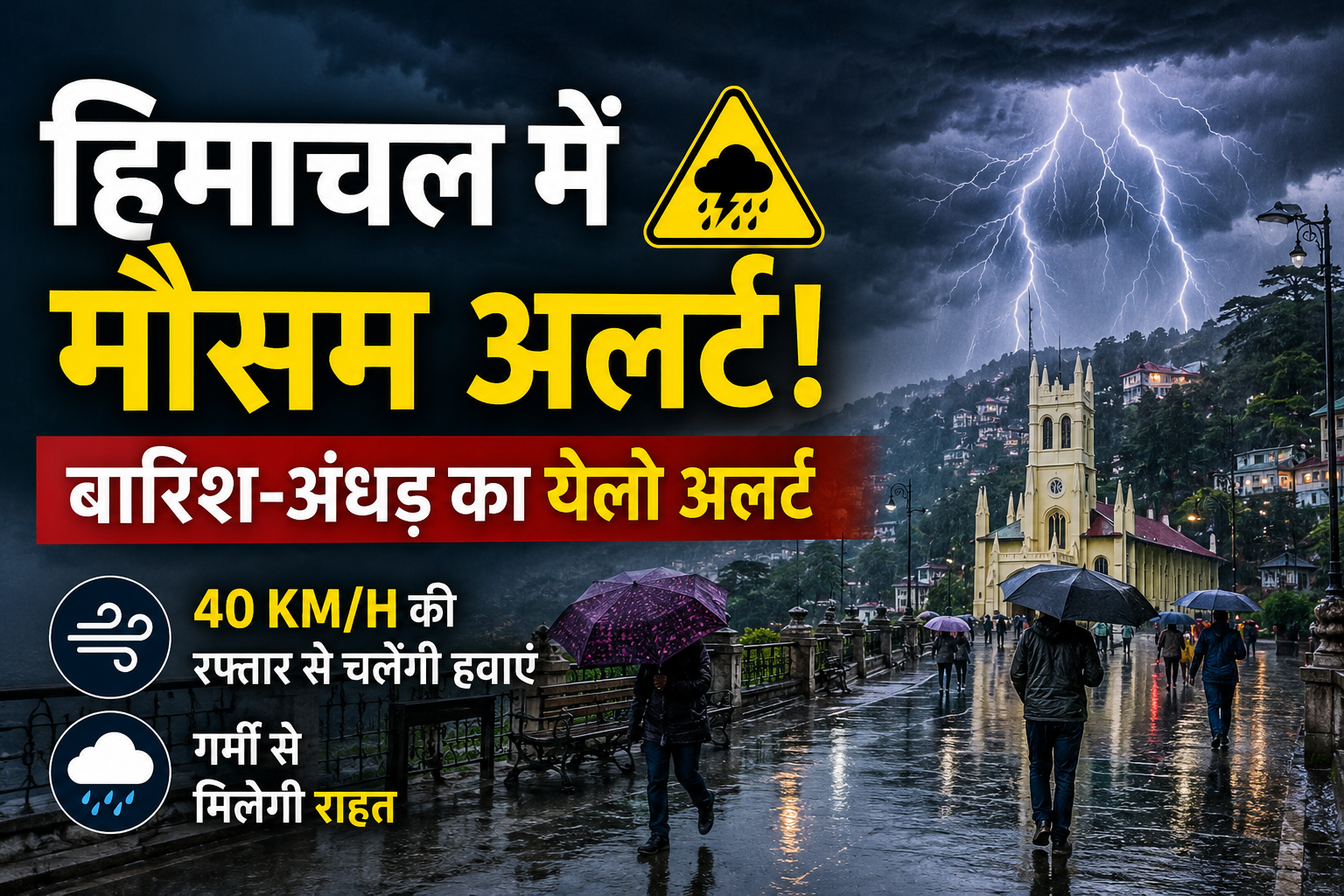 हिमाचल में बदलेगा मौसम, अगले 24 घंटे में बारिश-अंधड़ का येलो अलर...