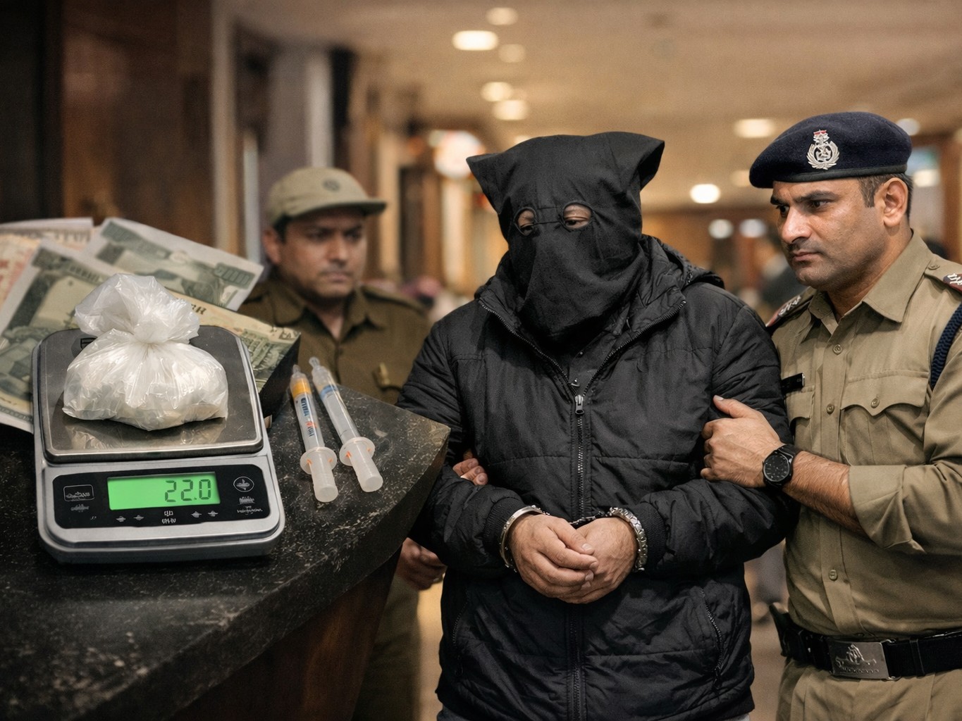 मंडी के होटल में चल रहा था नशे का काला कारोबार, 22 ग्राम चिट्टे...