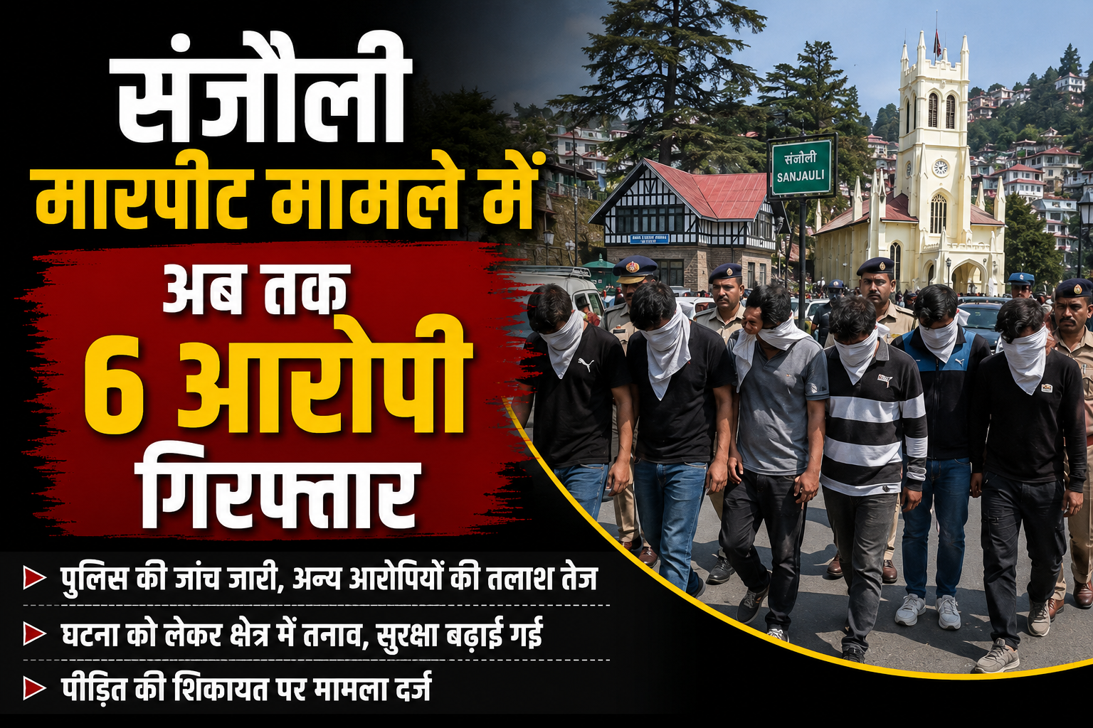  संजौली नाबालिग छेड़छाड़ मामला: कानून हाथ में लेने वालों पर पुलिस का एक्शन, दो और दबोचे, अब तक 6 गिरफ्तार