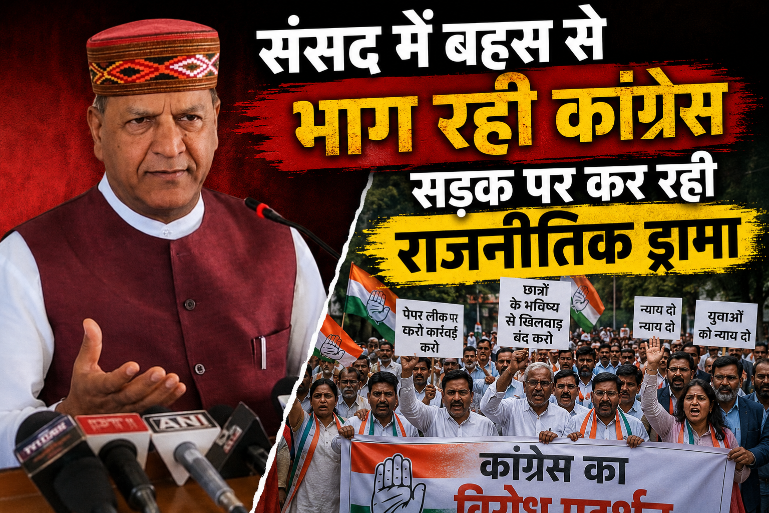 बिंदल बोले- 'संसद छोड़ सड़क पर अराजकता फैला रही कांग्रेस, लोकतंत्र को कर रही कमजोर'