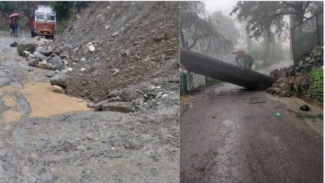 हिमाचल में बारिश से बिगड़े हालात: 124 सड़कें बंद, 442 ट्रांसफार्मर ठप; शिमला में गिरा पेड़