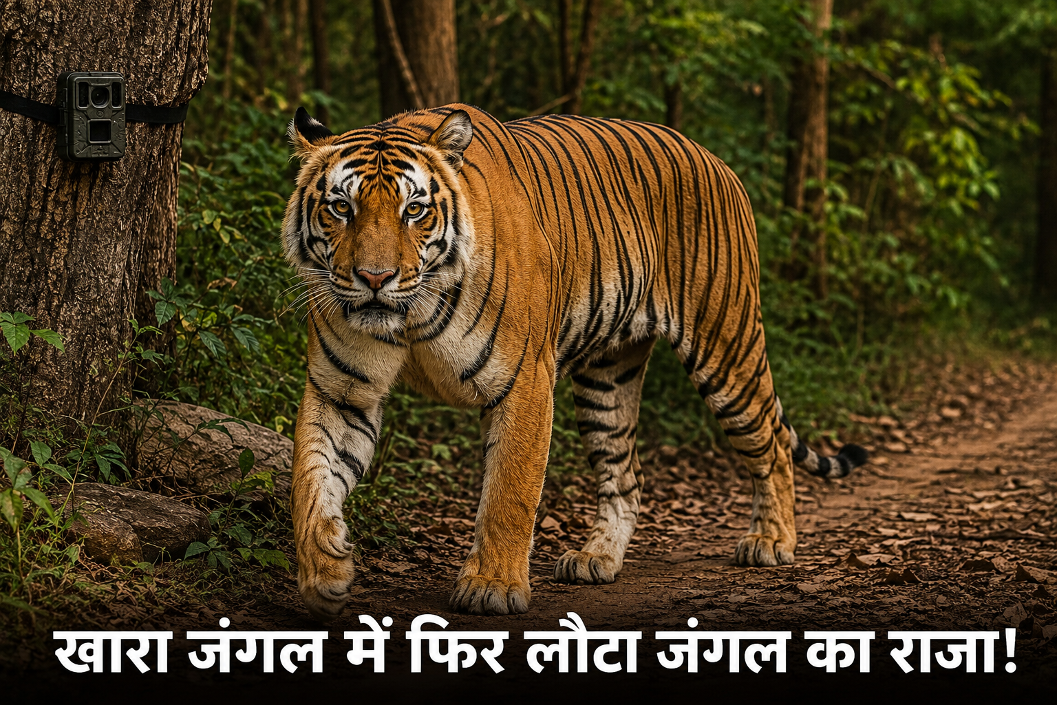 पांवटा साहिब के खारा जंगल में फिर दिखा टाइगर, CCTV में कैद हुई मौजूदगी; वन विभाग अलर्ट