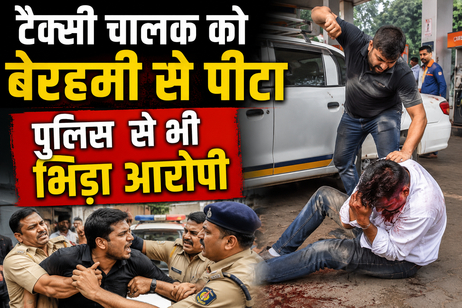 हमीरपुर: किराये के विवाद में टैक्सी चालक पर जानलेवा हमला, पुलिस से भी भिड़ा आरोपी; केस दर्ज