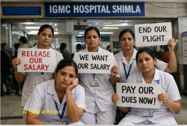 शिमला: दो महीने से वेतन को तरस रहीं नर्सें, IGMC-KNH में आउटसोर्...