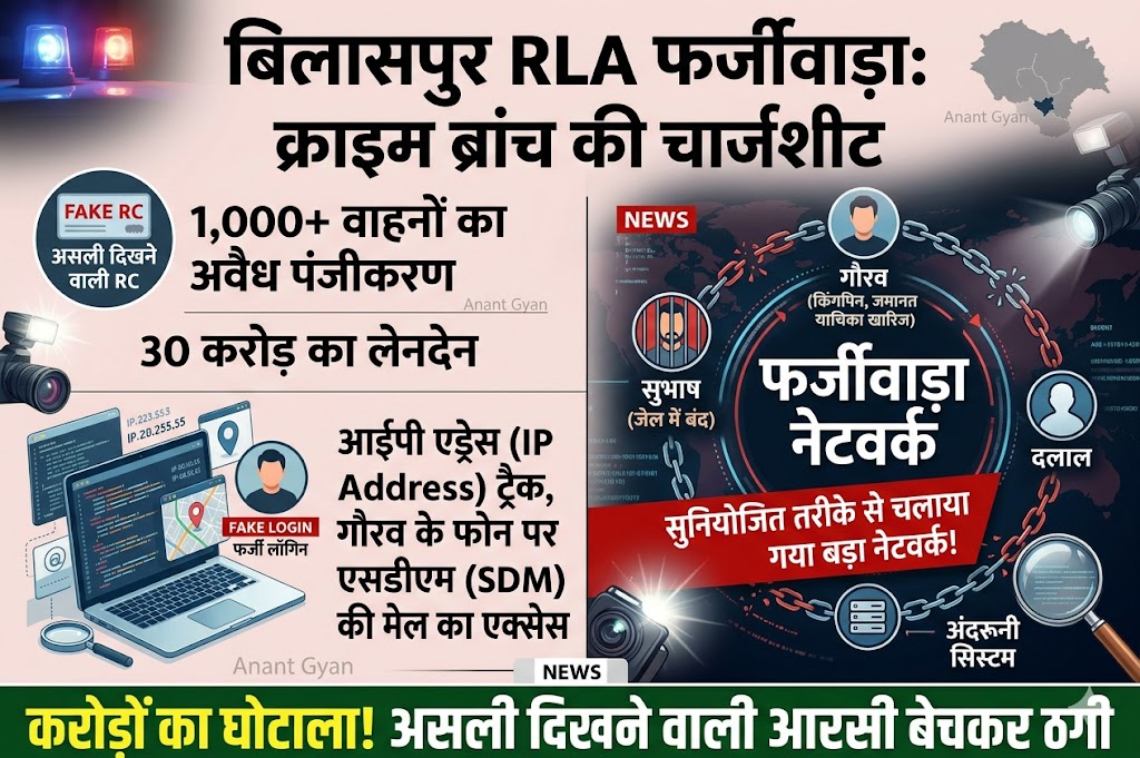 बिलासपुर RLA फर्जीवाड़ा: क्राइम ब्रांच की चार्जशीट में बड़े नेटवर्क का खुलासा