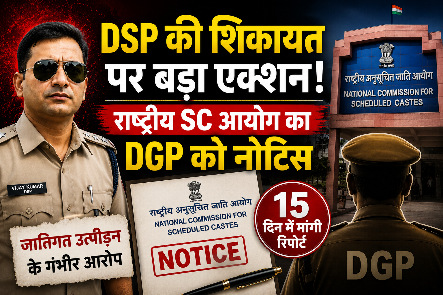 DSP विजय कुमार की शिकायत पहुंची राष्ट्रीय SC आयोग, DGP को नोटिस; 15 दिन में मांगी रिपोर्ट