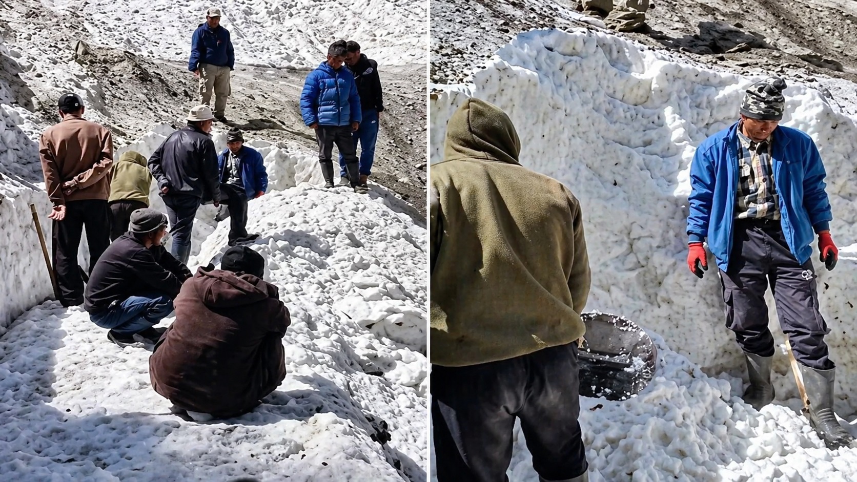 लाहौल स्पीति: ग्रामीणों की मेहनत से फिर बहाल हुई सिंचाई कुहल, ग्लेशियर काट खेतों तक पहुंचाया पानी