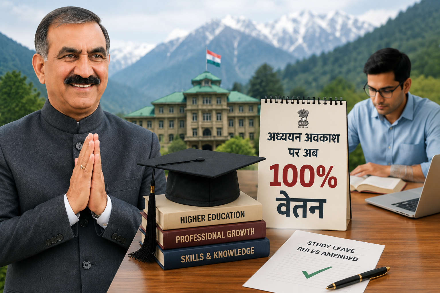 हिमाचल सरकार का बड़ा फैसला: सरकारी कर्मचारियों को स्टडी लीव के दौरान मिलेगा 100 फीसदी वेतन