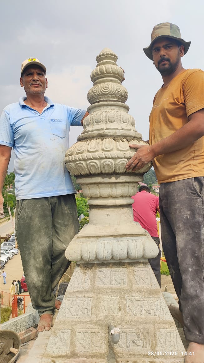 धनोटू के राम हनुमान मंदिर पर 25साल बाद लगा अंतिम  गुमद
