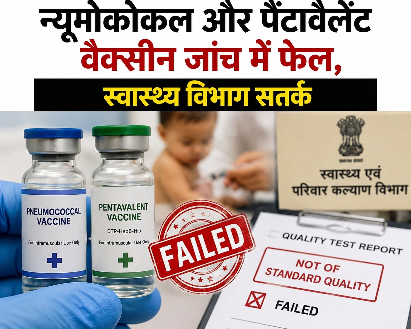 बच्चों की 2 अहम वैक्सीन न्यूमोकोकल और पैंटावैलेंट के सैंपल फेल...
