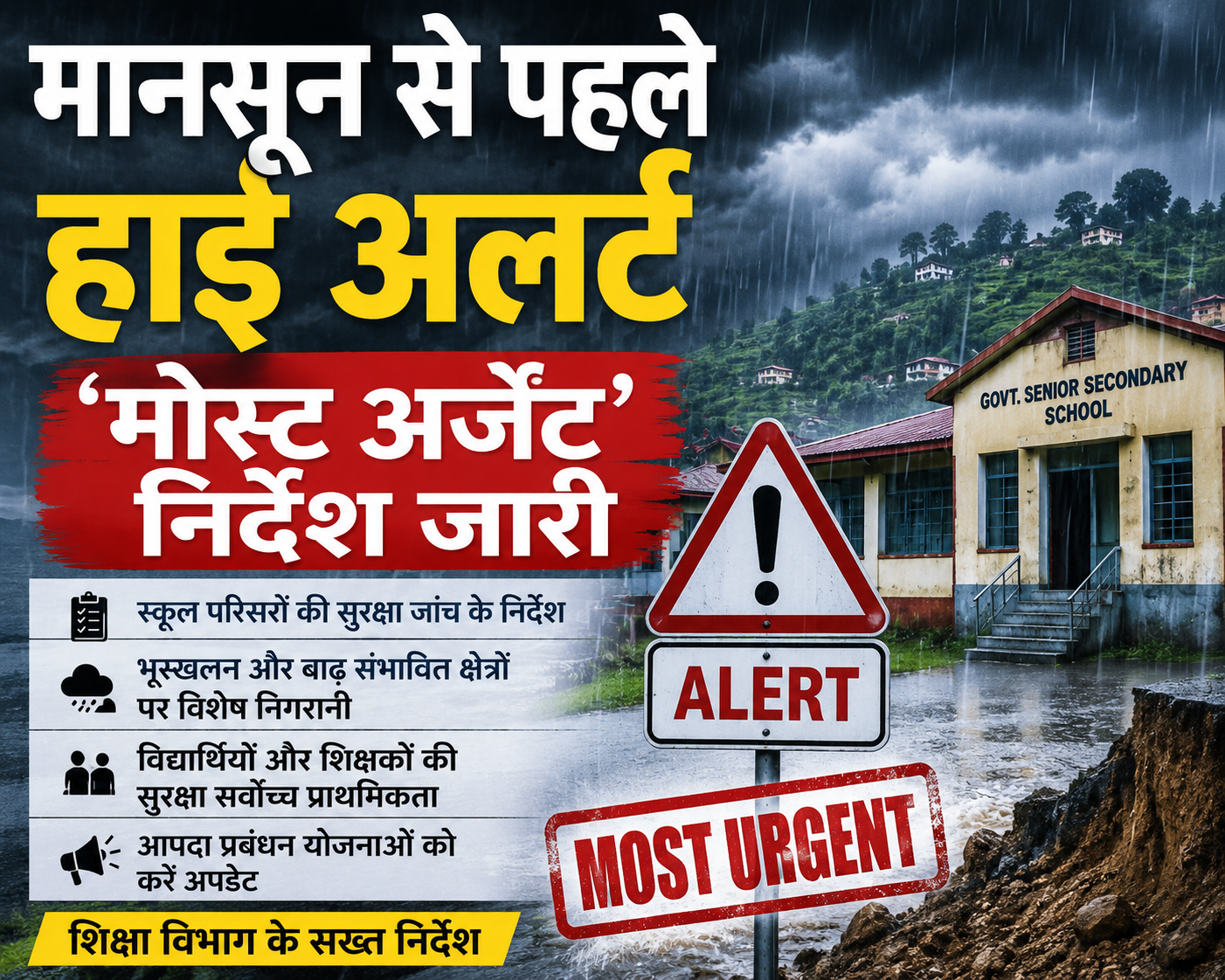 मानसून को लेकर शिक्षा विभाग अलर्ट, हिमाचल के सभी स्कूलों के लिए...