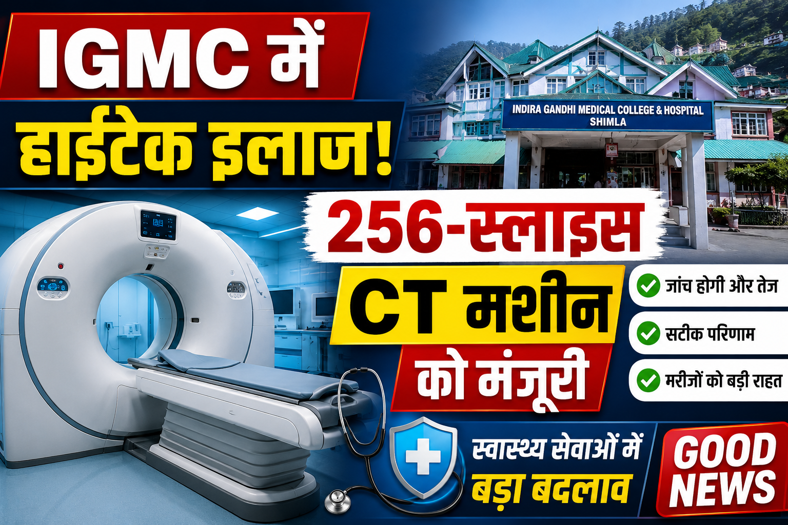 IGMC शिमला को मिलेगी 256-स्लाइस सीटी मशीन, स्वास्थ्य सेवाओं को मिलेगा नया आयाम