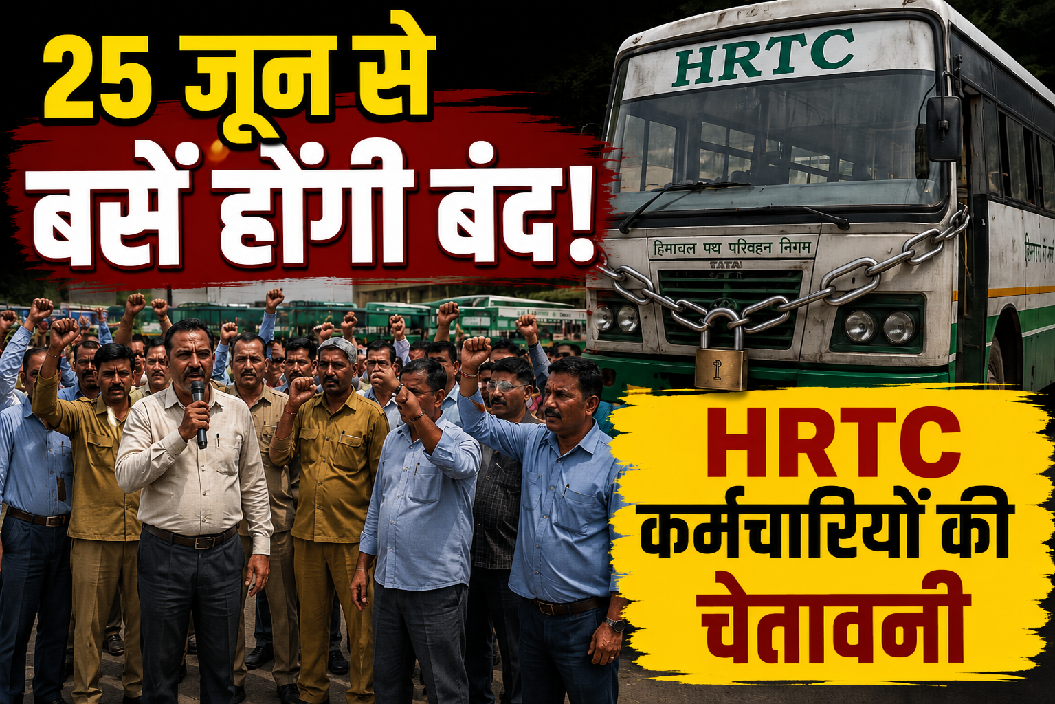 24 जून तक मांगें नहीं मानी तो थम जाएंगे HRTC के पहिये, कर्मचारियों का सरकार को अल्टीमेटम