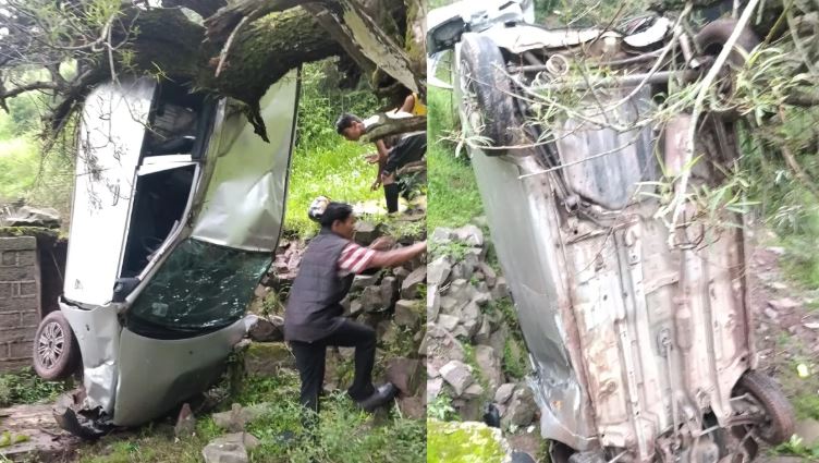 सिरमौर में 300 फीट गहरी खाई में गिरी कार...पति की मौत, पत्नी समेत 2 घायल