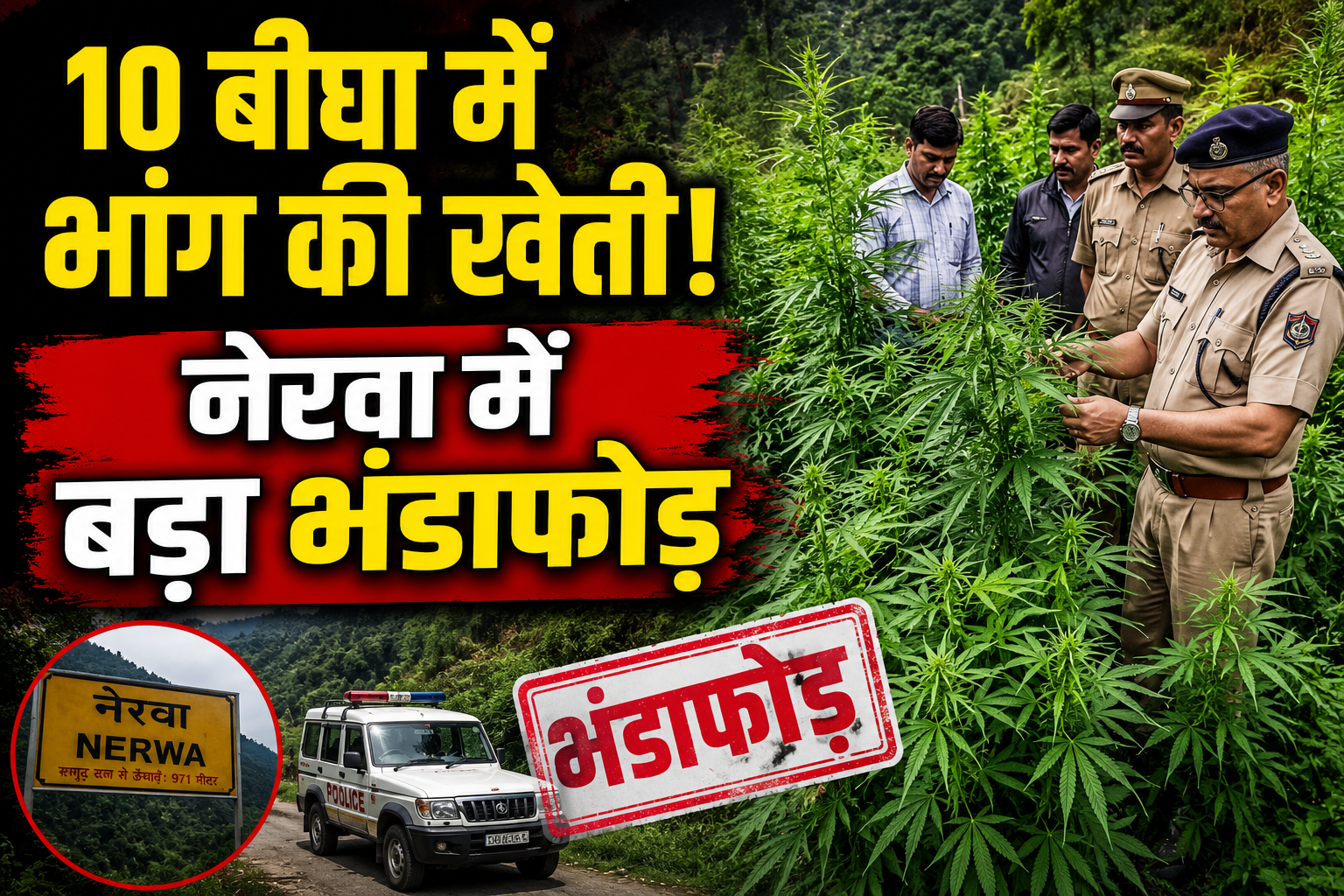 शिमला के नेरवा में 10 बीघा जमीन पर भांग की खेती का खुलासा, आरोपि...