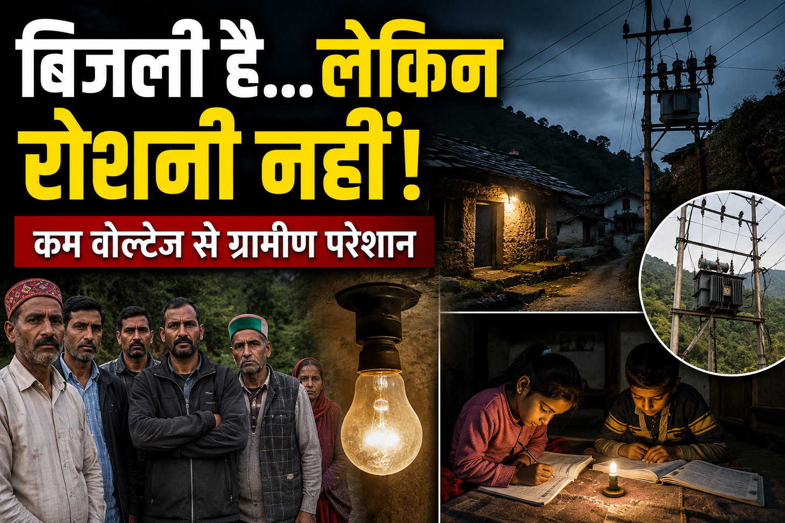 आजादी के 79 साल बाद भी अंधेरे से जूझ रहे घीड़ी पंचायत के गांव, कम वोल्टेज से ग्रामीण परेशान