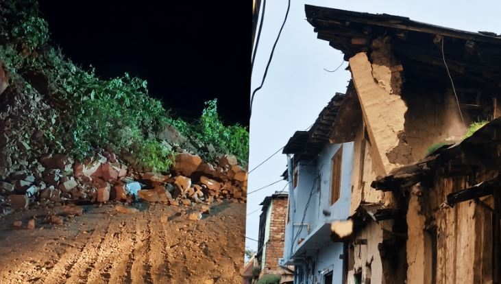 बारिश का कहर: NH-205 पर लैंडस्लाइड, HRTC बस बाल-बाल बची; पेड़ गिरने से युवक की मौत